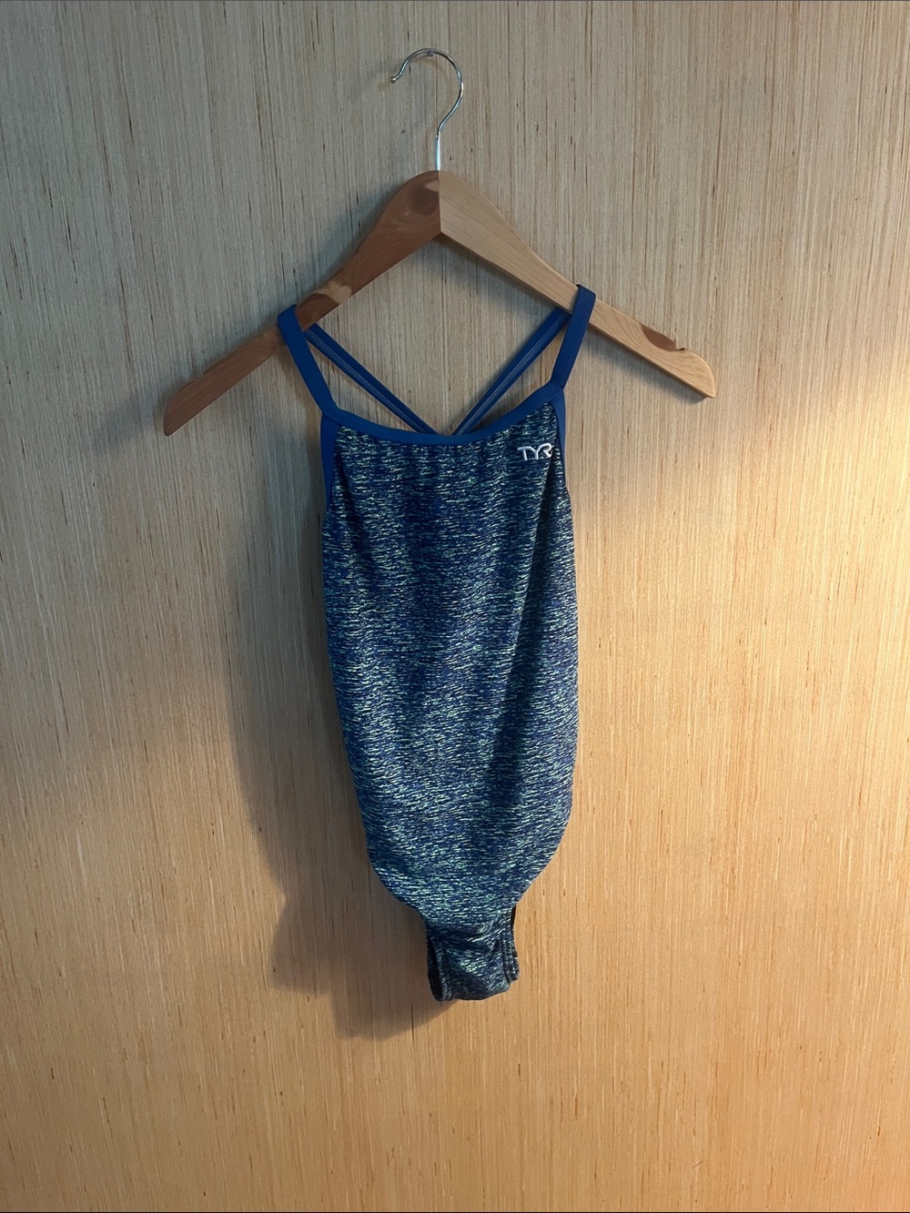 TYR Heathered Navy Blue Athletic One-Piece Swimsuit